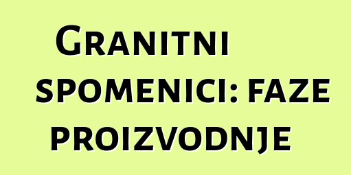 Granitni spomenici: faze proizvodnje