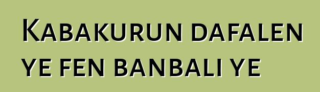 Kabakurun dafalen ye fɛn banbali ye