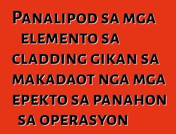 Panalipod sa mga elemento sa cladding gikan sa makadaot nga mga epekto sa panahon sa operasyon