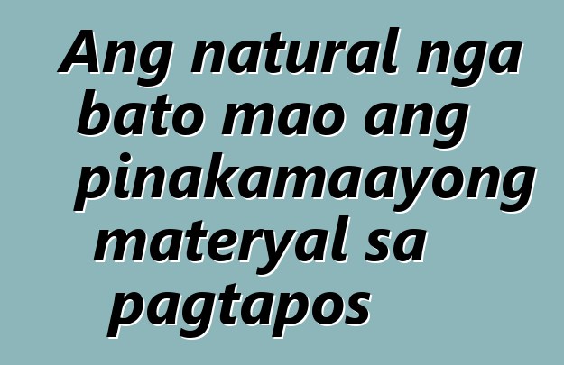 Ang natural nga bato mao ang pinakamaayong materyal sa pagtapos