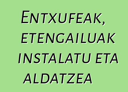 Entxufeak, etengailuak instalatu eta aldatzea