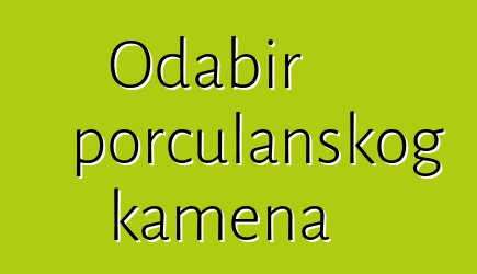 Odabir porculanskog kamena