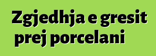 Zgjedhja e gresit prej porcelani