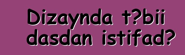 Dizaynda təbii daşdan istifadə