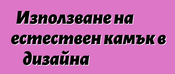 Използване на естествен камък в дизайна