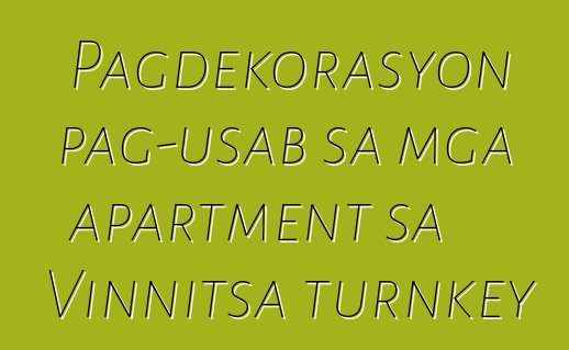 Pagdekorasyon pag-usab sa mga apartment sa Vinnitsa turnkey