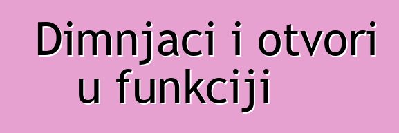 Dimnjaci i otvori u funkciji