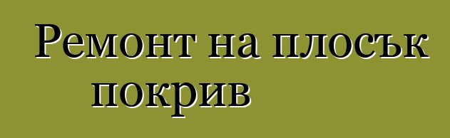 Ремонт на плосък покрив