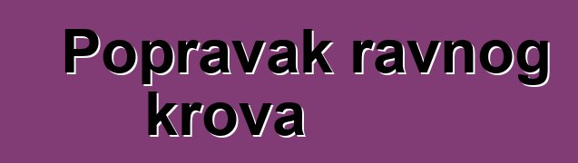 Popravak ravnog krova