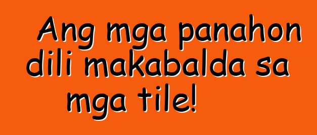 Ang mga panahon dili makabalda sa mga tile!