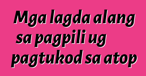 Mga lagda alang sa pagpili ug pagtukod sa atop