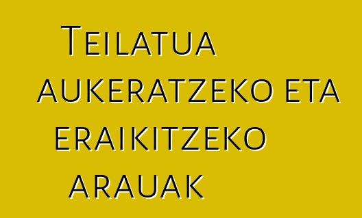 Teilatua aukeratzeko eta eraikitzeko arauak