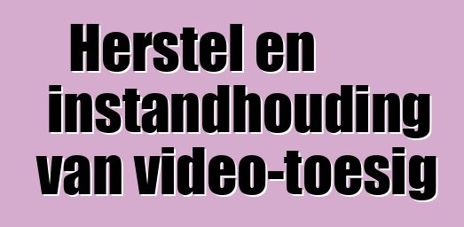 Herstel en instandhouding van video-toesig