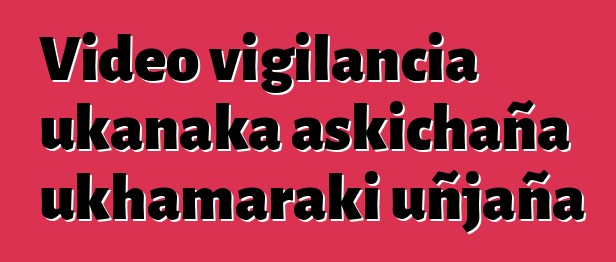 Video vigilancia ukanaka askichaña ukhamaraki uñjaña