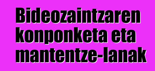 Bideozaintzaren konponketa eta mantentze-lanak