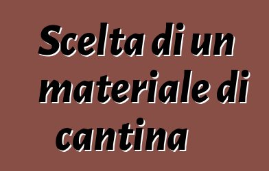 Scelta di un materiale di cantina