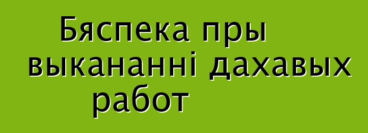 Бяспека пры выкананні дахавых работ