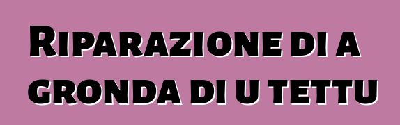 Riparazione di a gronda di u tettu