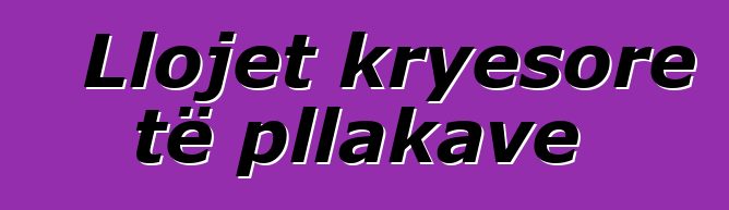 Llojet kryesore të pllakave