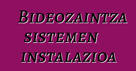 Bideozaintza sistemen instalazioa