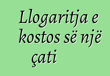 Llogaritja e kostos së një çati