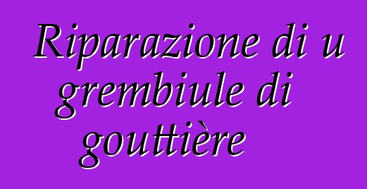 Riparazione di u grembiule di gouttière