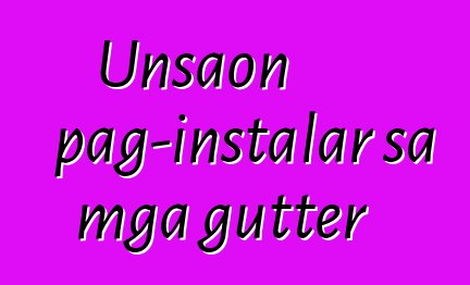 Unsaon pag-instalar sa mga gutter