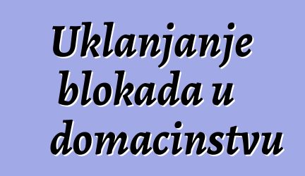 Uklanjanje blokada u domaćinstvu