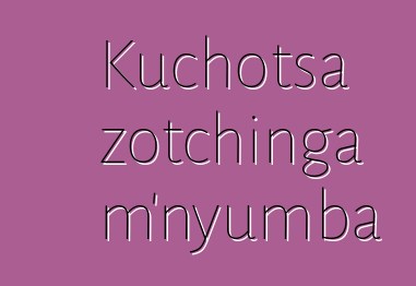 Kuchotsa zotchinga m'nyumba