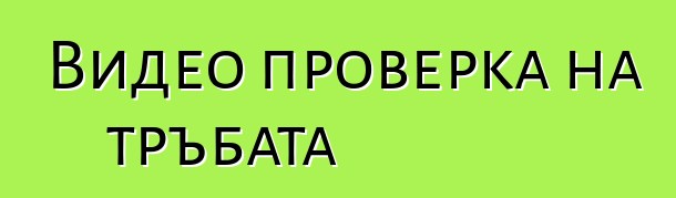 Видео проверка на тръбата