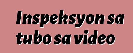 Inspeksyon sa tubo sa video