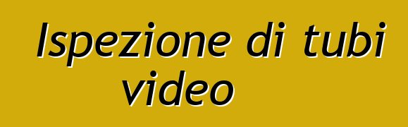 Ispezione di tubi video