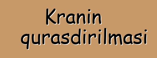 Kranın quraşdırılması