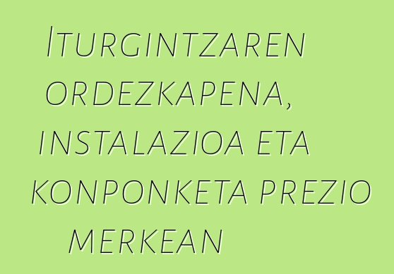 Iturgintzaren ordezkapena, instalazioa eta konponketa prezio merkean