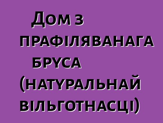 Дом з прафіляванага бруса (натуральнай вільготнасці)