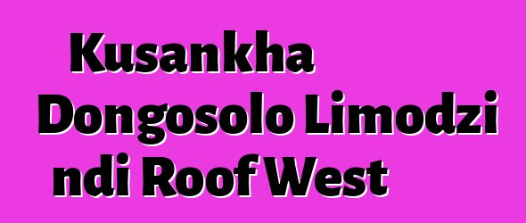 Kusankha Dongosolo Limodzi ndi Roof West