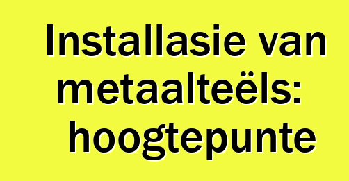 Installasie van metaalteëls: hoogtepunte