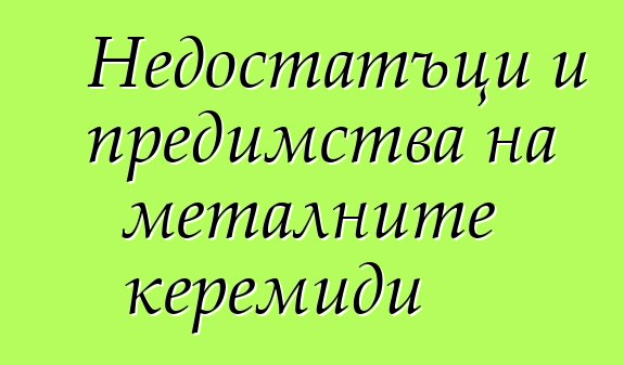 Недостатъци и предимства на металните керемиди