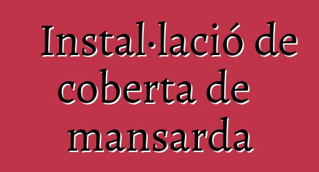 Instal·lació de coberta de mansarda