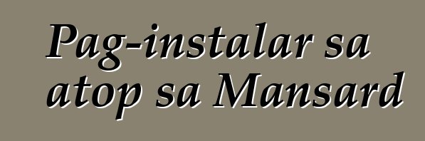 Pag-instalar sa atop sa Mansard