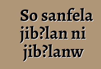 So sanfɛla jibɔlan ni jibɔlanw