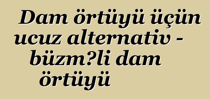 Dam örtüyü üçün ucuz alternativ - büzməli dam örtüyü