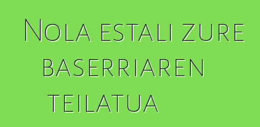 Nola estali zure baserriaren teilatua