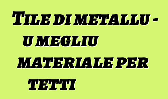 Tile di metallu - u megliu materiale per tetti