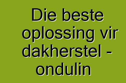 Die beste oplossing vir dakherstel - ondulin