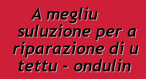 A megliu suluzione per a riparazione di u tettu - ondulin