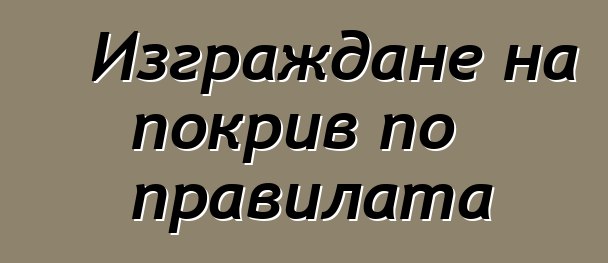 Изграждане на покрив по правилата