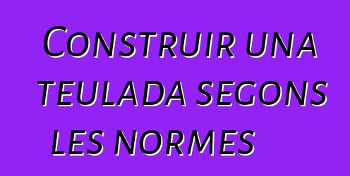 Construir una teulada segons les normes