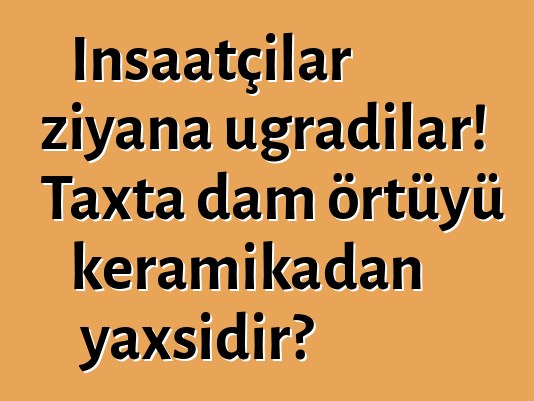 İnşaatçılar ziyana uğradılar! Taxta dam örtüyü keramikadan yaxşıdır?