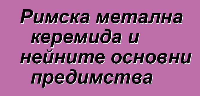 Римска метална керемида и нейните основни предимства